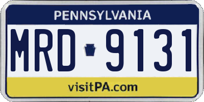 PA license plate MRD9131