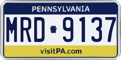 PA license plate MRD9137