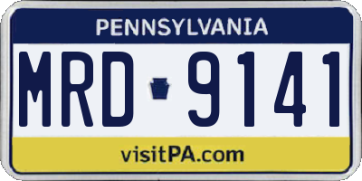 PA license plate MRD9141