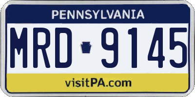 PA license plate MRD9145