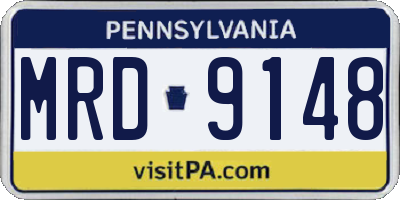 PA license plate MRD9148