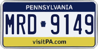 PA license plate MRD9149