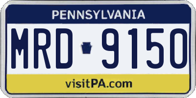 PA license plate MRD9150