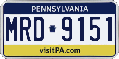 PA license plate MRD9151