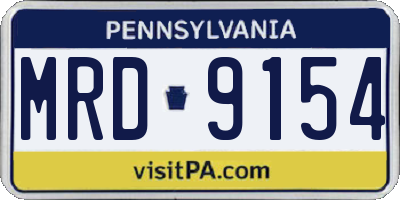 PA license plate MRD9154