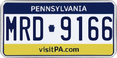 PA license plate MRD9166