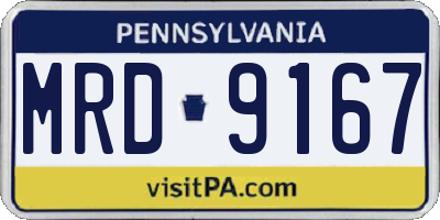 PA license plate MRD9167