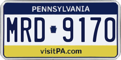 PA license plate MRD9170