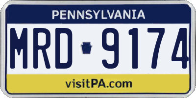 PA license plate MRD9174