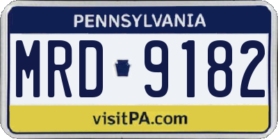 PA license plate MRD9182
