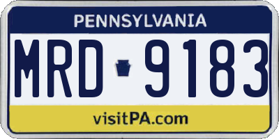 PA license plate MRD9183