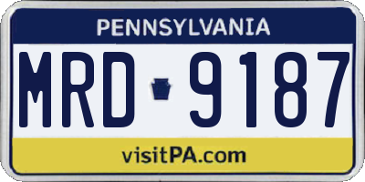 PA license plate MRD9187