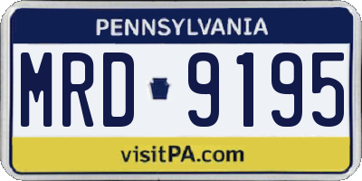 PA license plate MRD9195
