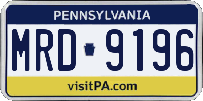 PA license plate MRD9196