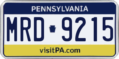 PA license plate MRD9215