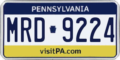 PA license plate MRD9224