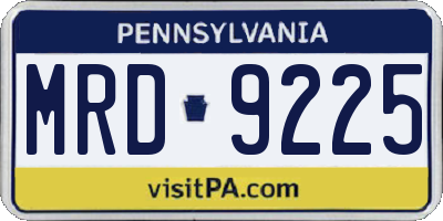 PA license plate MRD9225