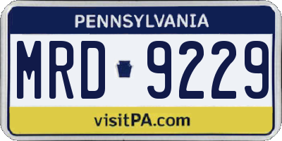 PA license plate MRD9229