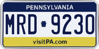 PA license plate MRD9230