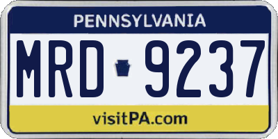 PA license plate MRD9237