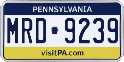 PA license plate MRD9239