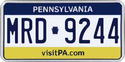PA license plate MRD9244