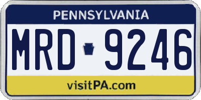 PA license plate MRD9246