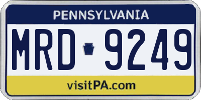 PA license plate MRD9249
