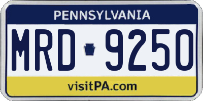 PA license plate MRD9250