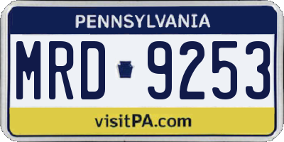 PA license plate MRD9253