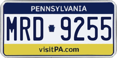 PA license plate MRD9255