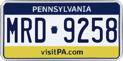 PA license plate MRD9258