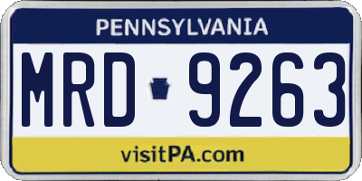 PA license plate MRD9263