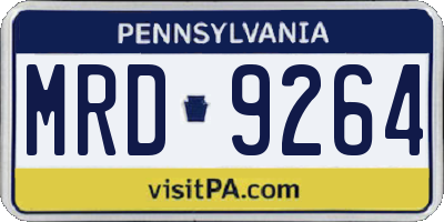 PA license plate MRD9264