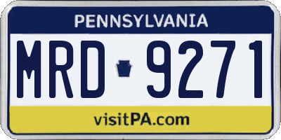PA license plate MRD9271