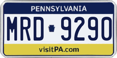 PA license plate MRD9290