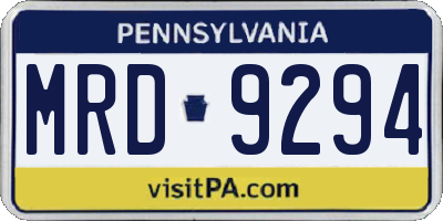 PA license plate MRD9294