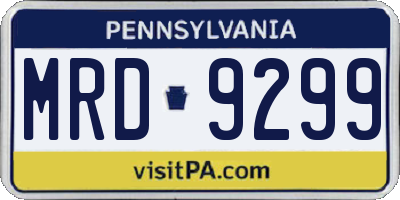 PA license plate MRD9299
