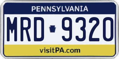 PA license plate MRD9320