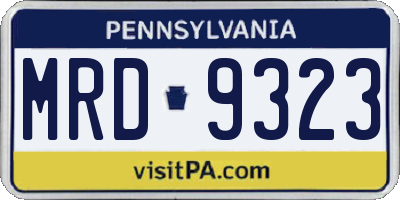 PA license plate MRD9323