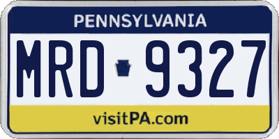 PA license plate MRD9327
