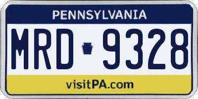 PA license plate MRD9328