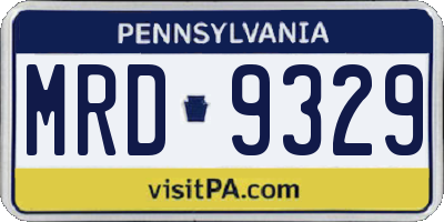 PA license plate MRD9329
