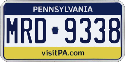 PA license plate MRD9338