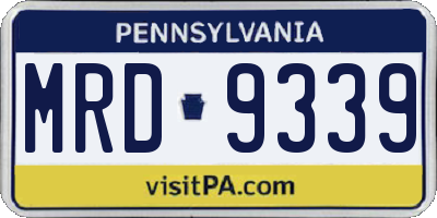 PA license plate MRD9339