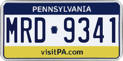 PA license plate MRD9341