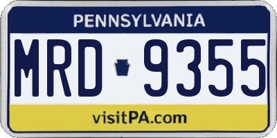 PA license plate MRD9355