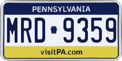 PA license plate MRD9359