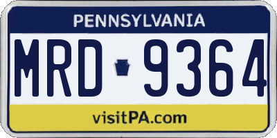 PA license plate MRD9364