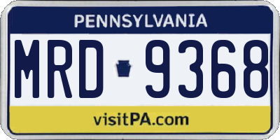 PA license plate MRD9368